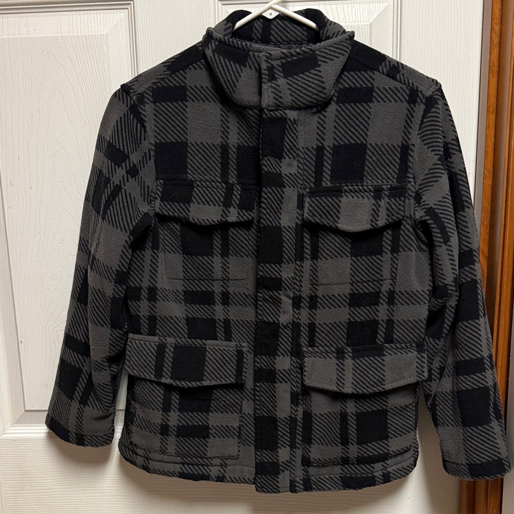 Old Navy Black and Gray Plaid Kids Jacket